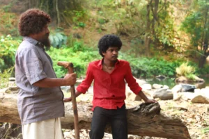 chattuli malayalam movie still featuring karthik vishnu and jaffar idukki